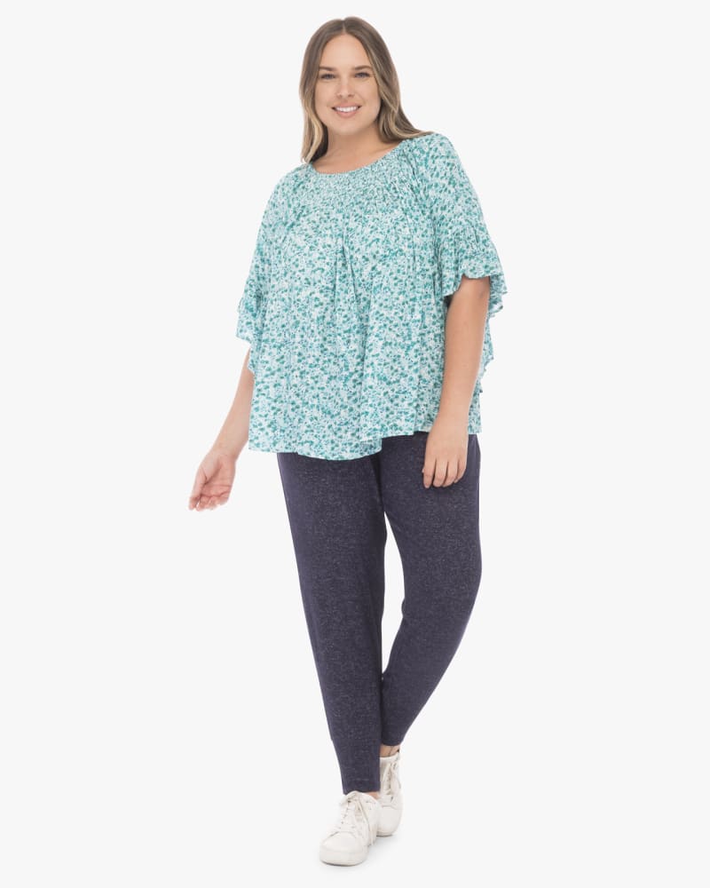 Plus size model wearing Rachel Off The Shoulder Blouse by Downing Studio | Dia&Co | dia_product_style_image_id:134199
